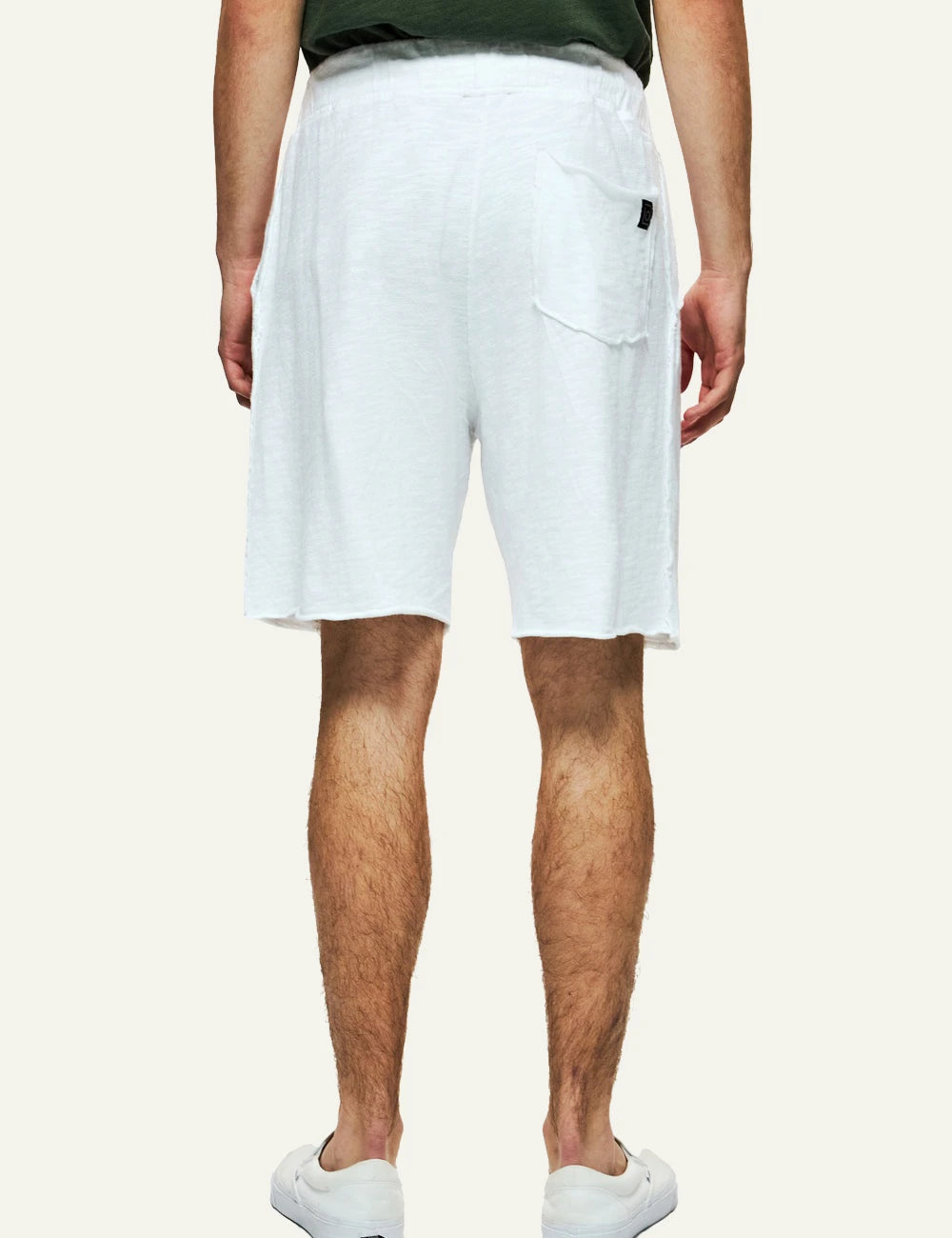 dirty laundry bermuda shorts white cotton drawstring relaxed fit back model view