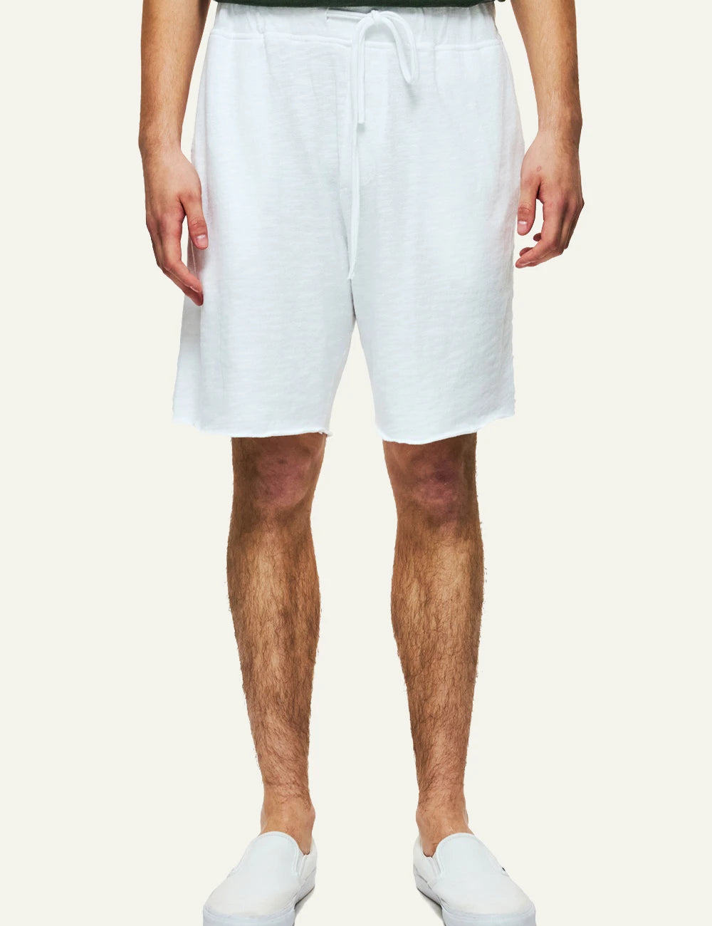 dirty laundry bermuda shorts white cotton drawstring relaxed fit front model view