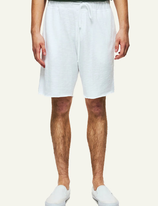dirty laundry bermuda shorts white cotton drawstring relaxed fit front model view