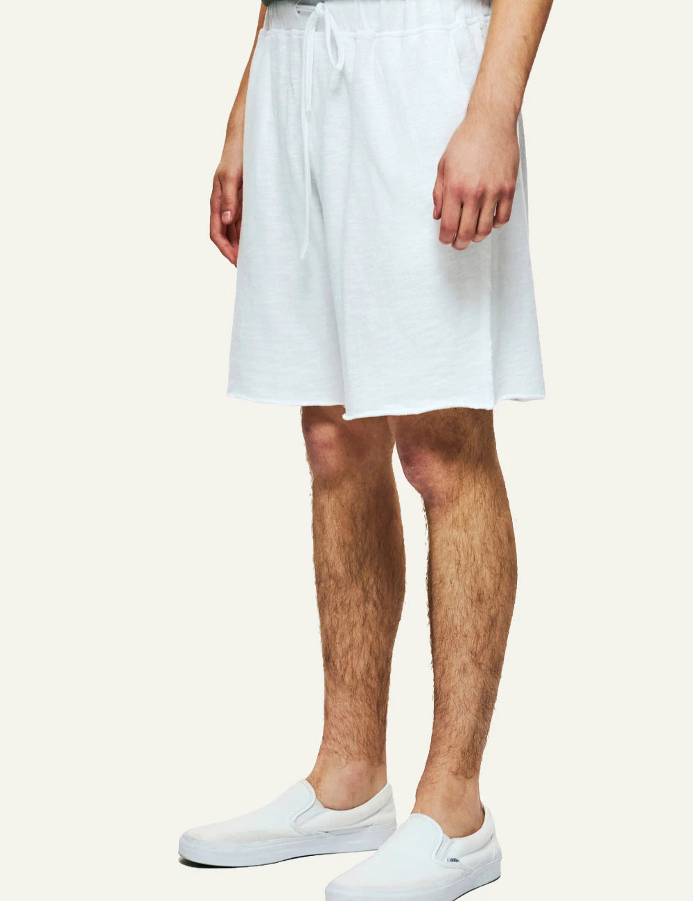 dirty laundry bermuda shorts white cotton drawstring relaxed fit side model view