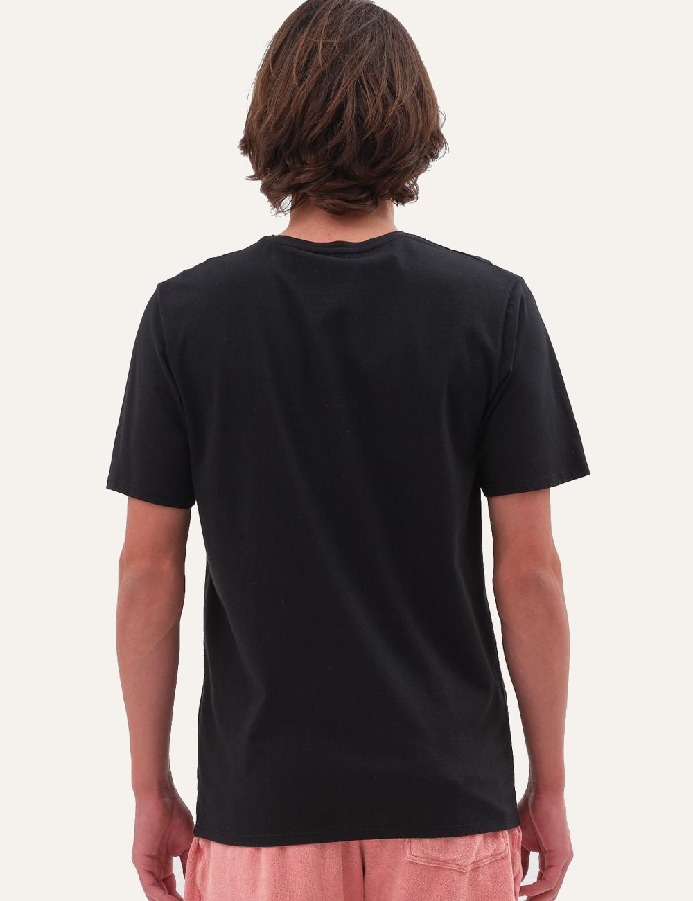 Dirty Laundry black t-shirt relaxed fit back model view