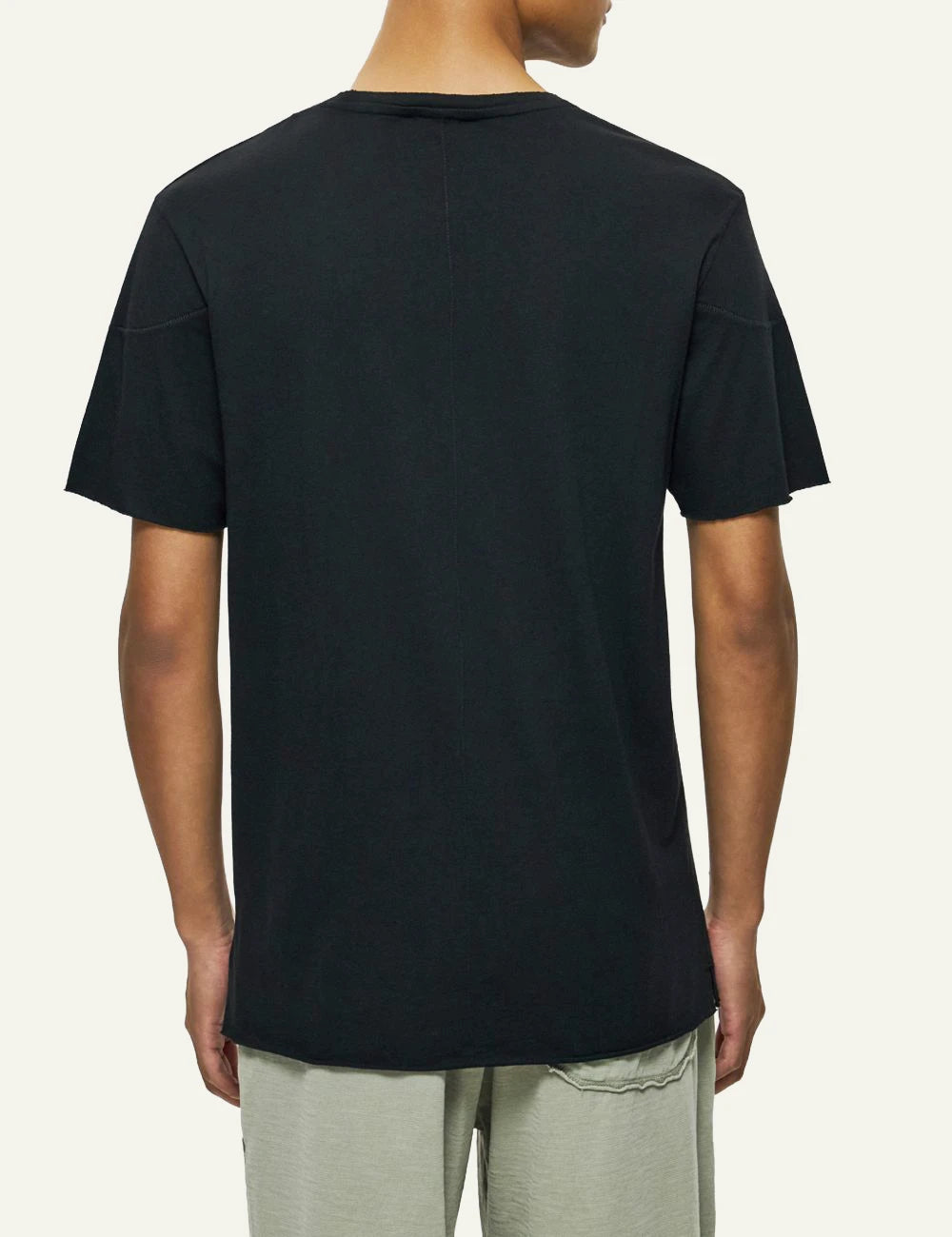 Dirty Laundry black t-shirt relaxed fit back model view