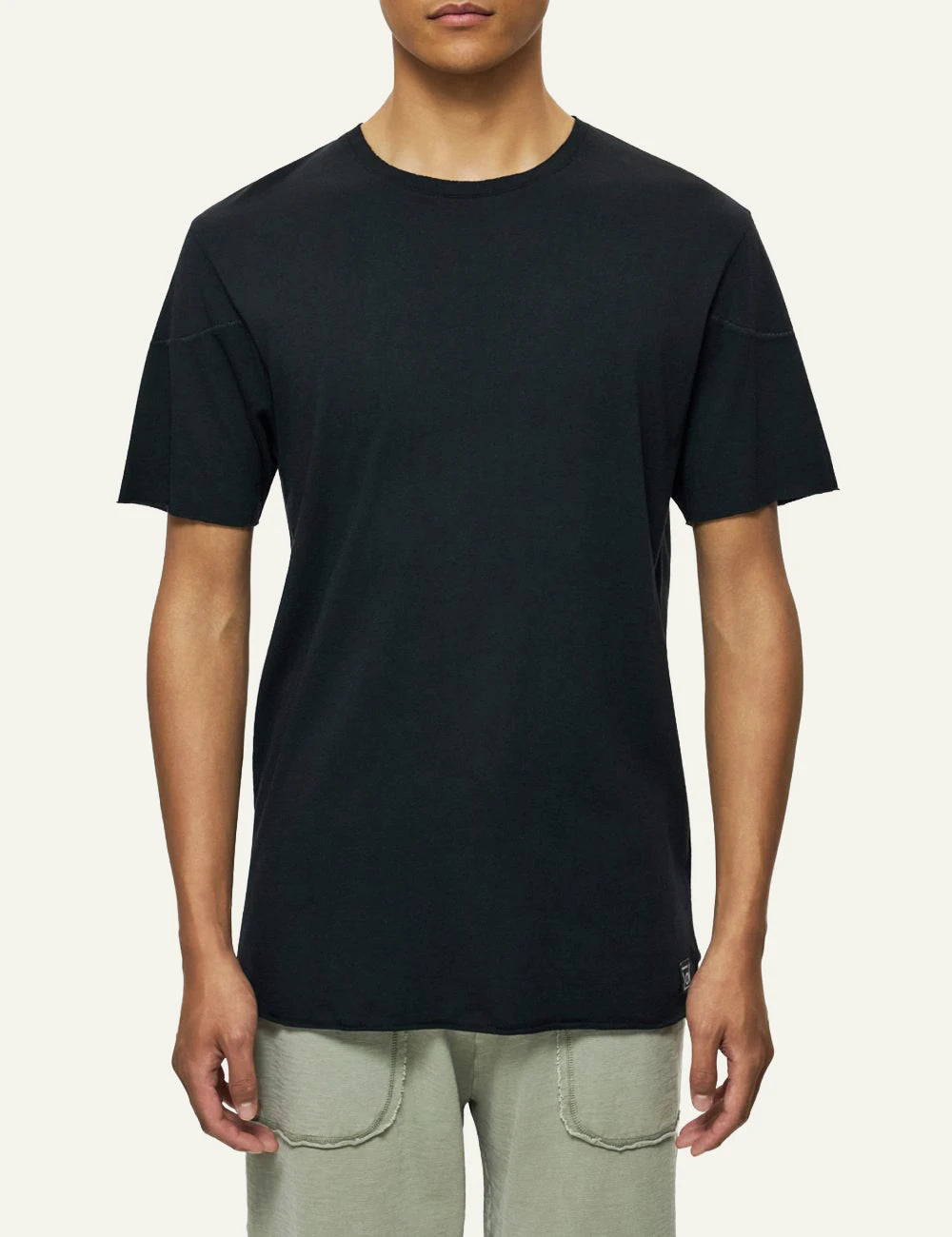 Dirty Laundry black t-shirt relaxed fit front model view