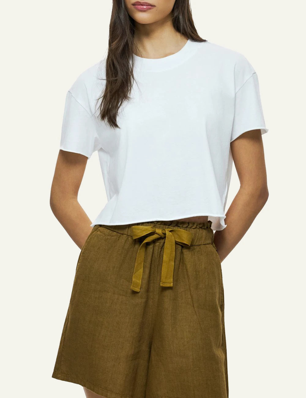 Dirty Laundry boxy t-shirt white front look profil