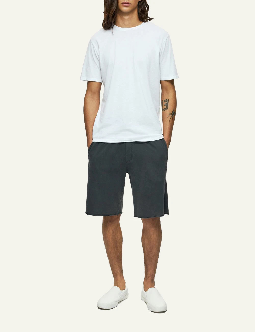 Dirty Laundry light grey t-shirt relaxed fit front full body view