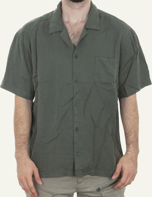 Dirty Laundry lightweight Byron shirt khaki front look