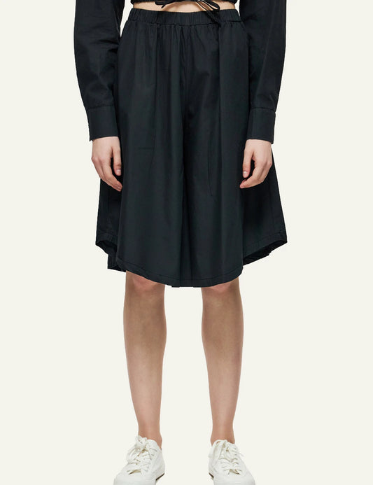 dirty laundry long bermuda black flowy wide leg elastic waist front model view