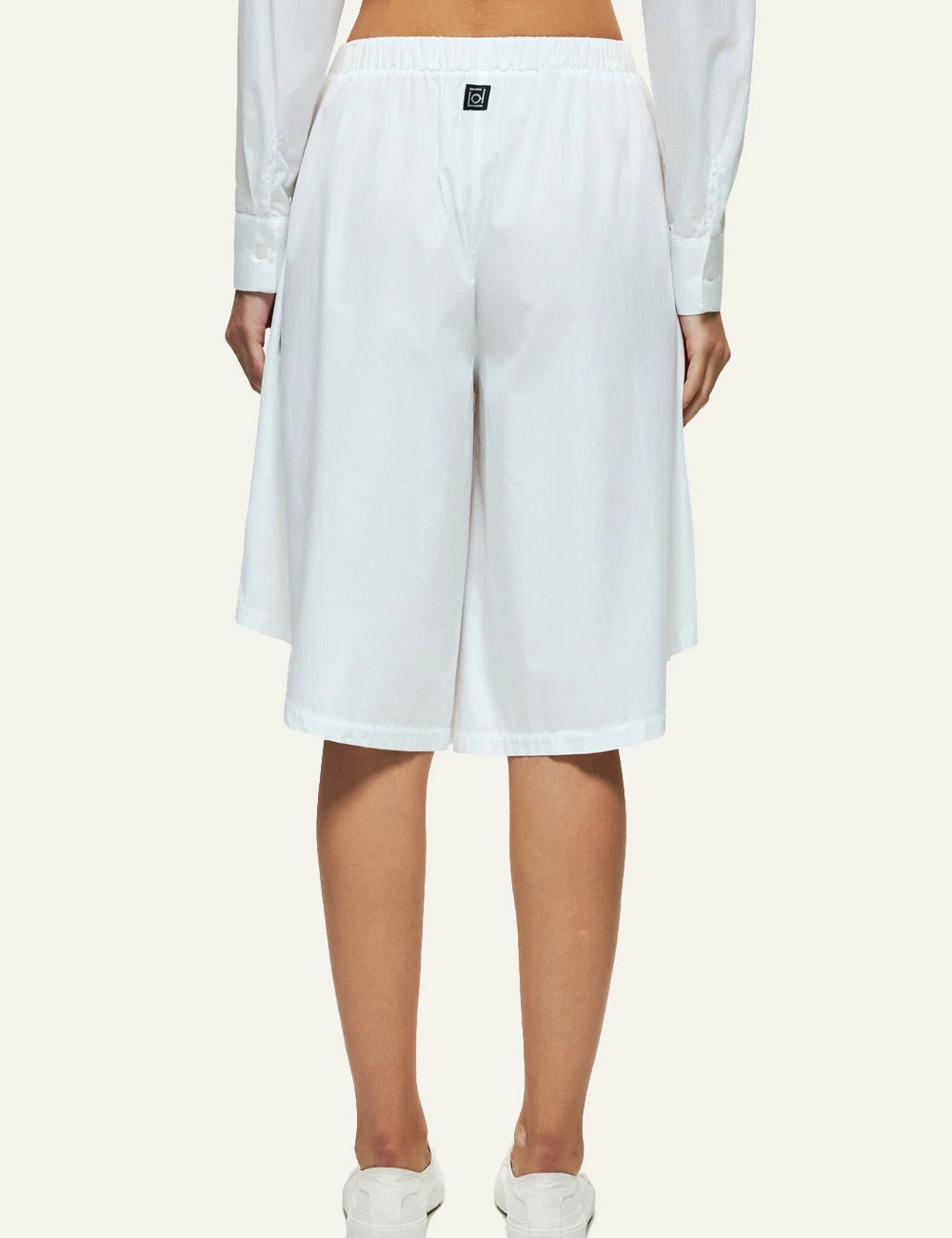 dirty laundry long bermuda white flowy wide leg elastic waist back model view