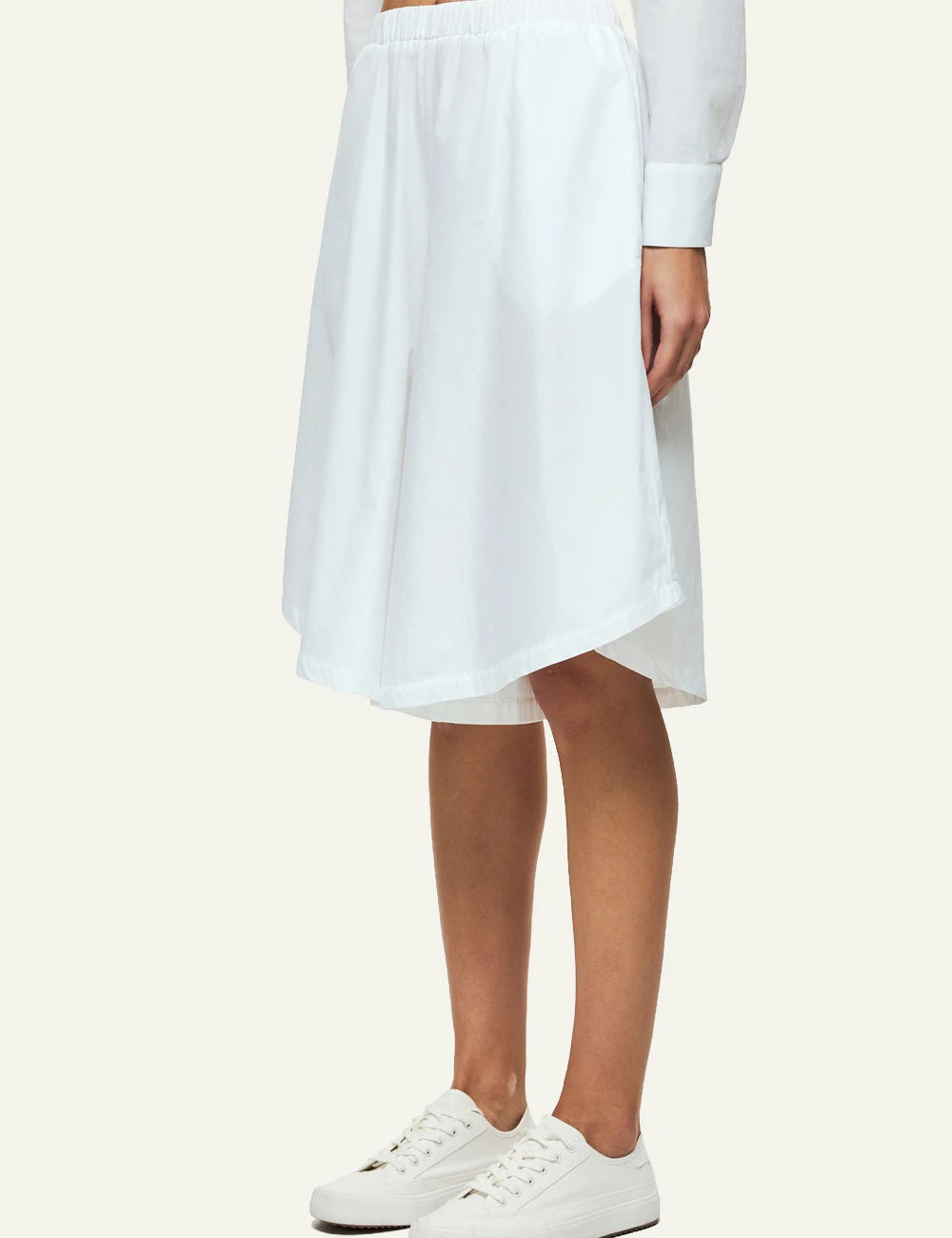 dirty laundry long bermuda white flowy wide leg elastic waist side model view