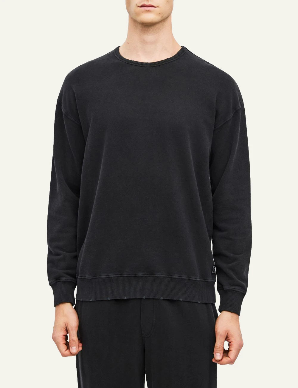 Men's Dirty Laundry black cotton crewneck sweatshirt with ribbed trims
