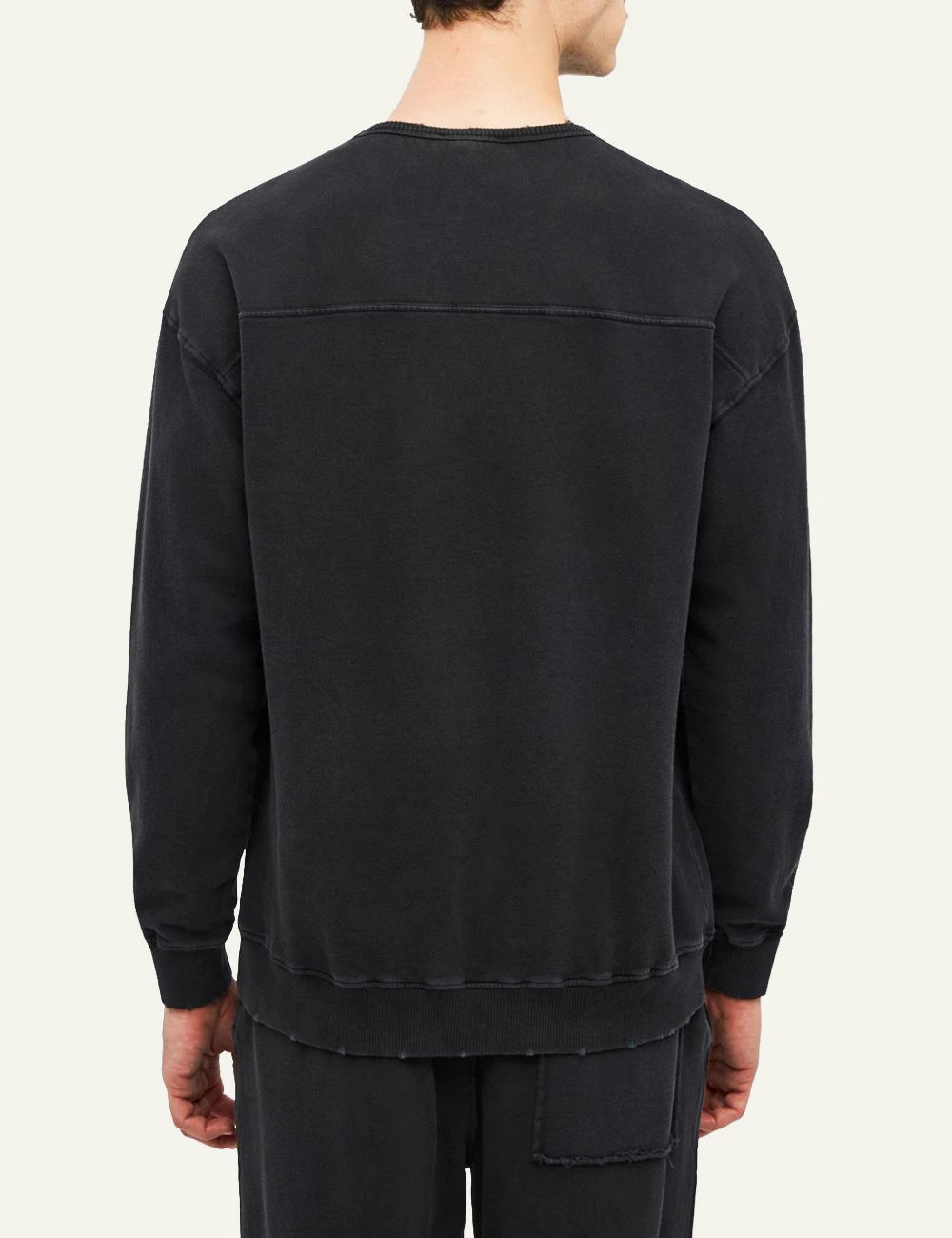 Men's Dirty Laundry black cotton crewneck sweatshirt with ribbed trims back