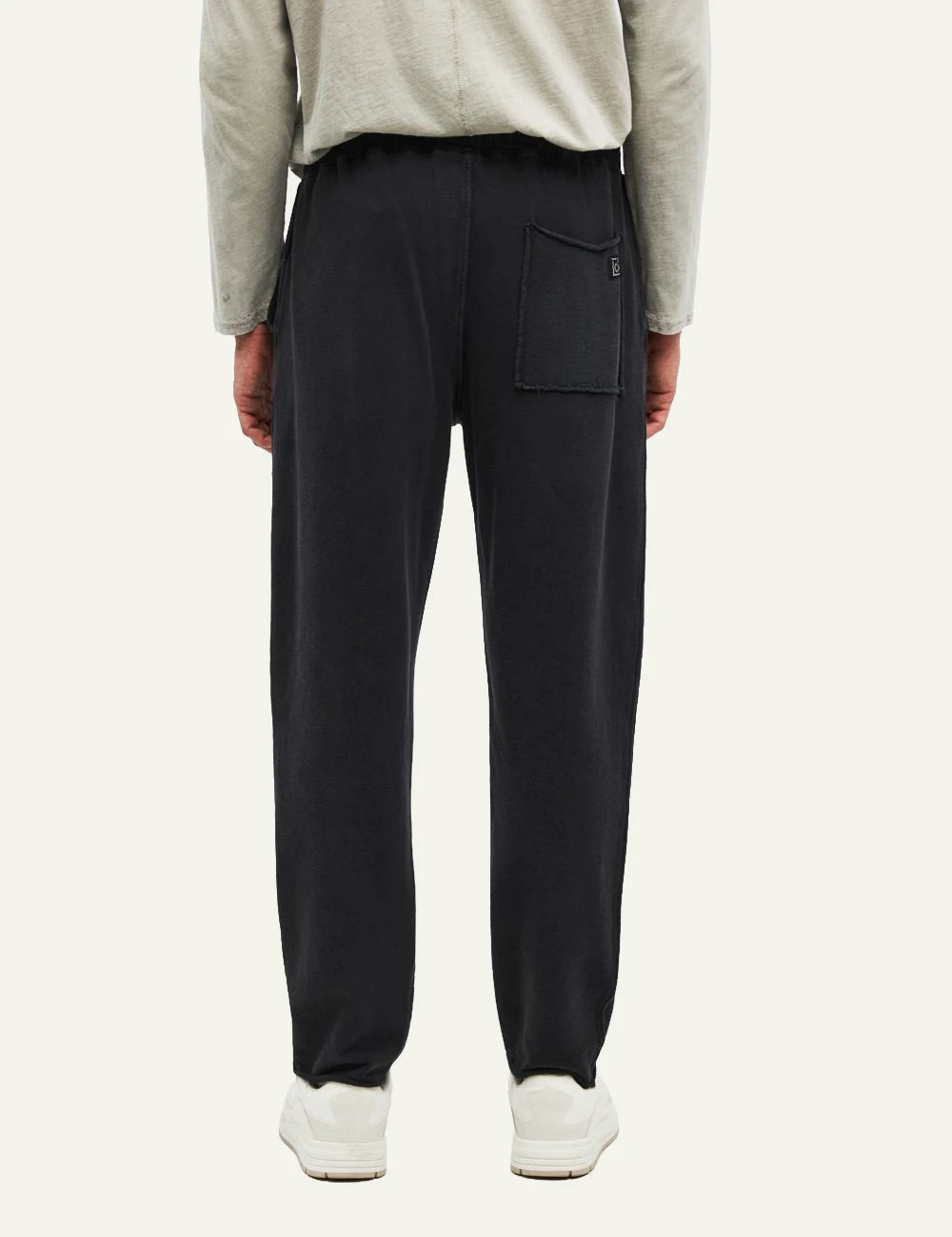 Men's Dirty Laundry black cotton sweatpants with drawstring waist and raw details back