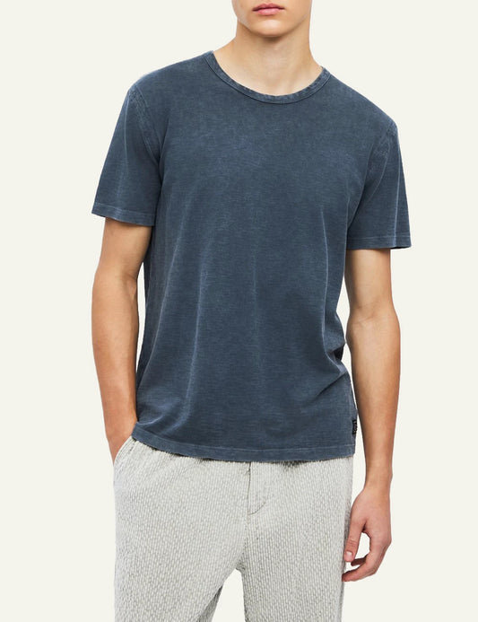 Men's Dirty Laundry blue slub cotton T-shirt with regular fit and crew neck