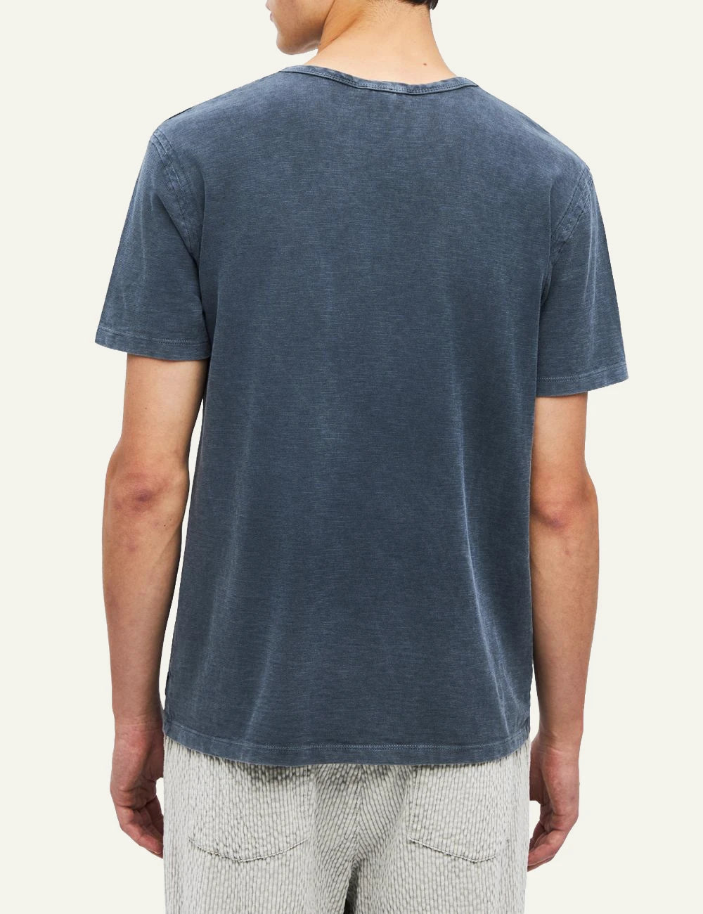 Men's Dirty Laundry blue slub cotton T-shirt with regular fit and crew neck back