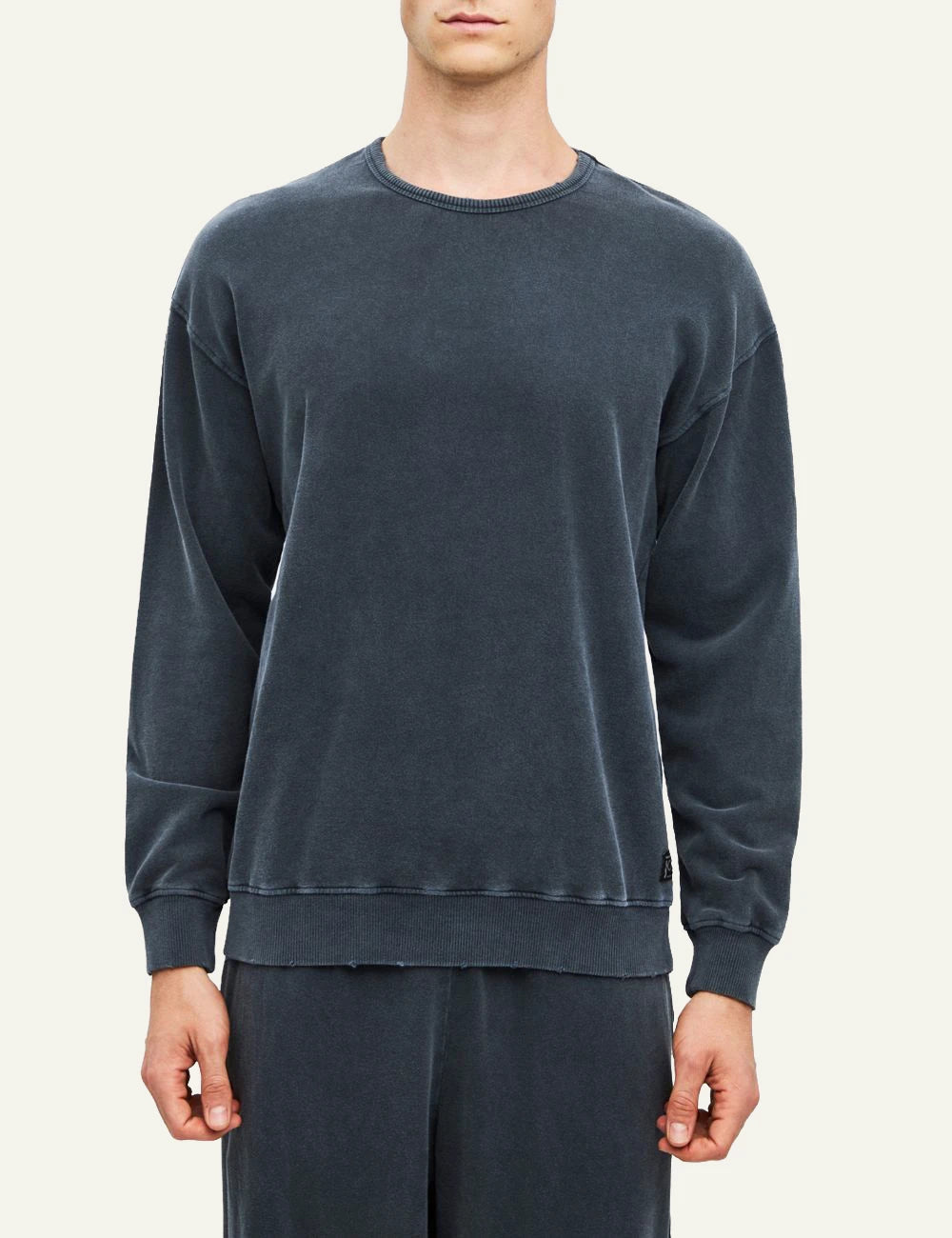 Men's Dirty Laundry dark blue cotton crewneck sweatshirt with faded finish