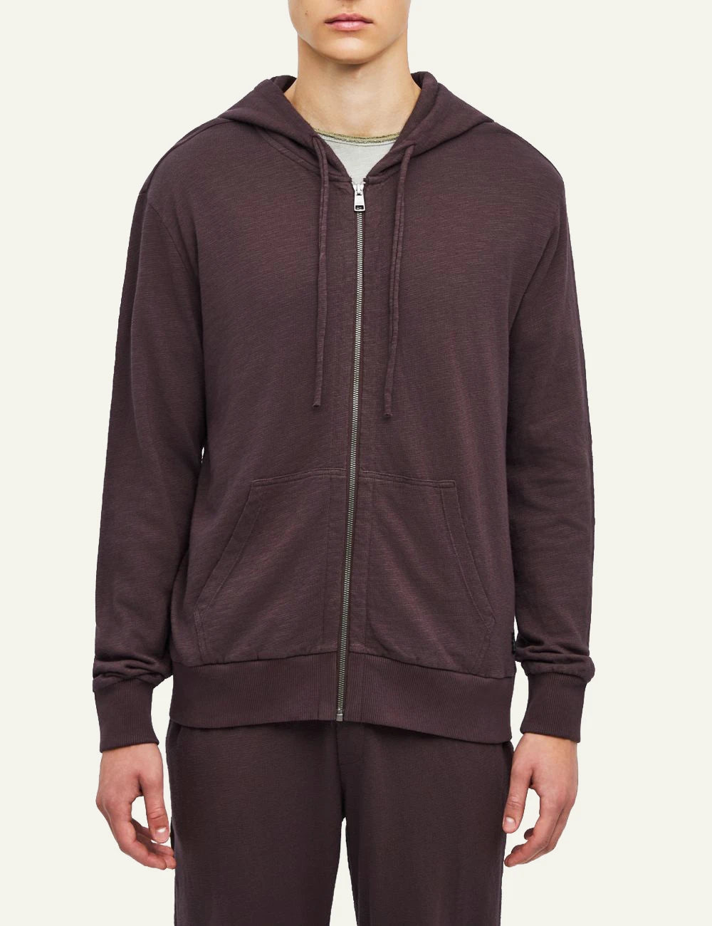 Men's Dirty Laundry dark burgundy knitted full zip hooded cardigan