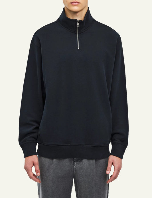 Men's Dirty Laundry dark navy cotton half zip sweatshirt with high collar