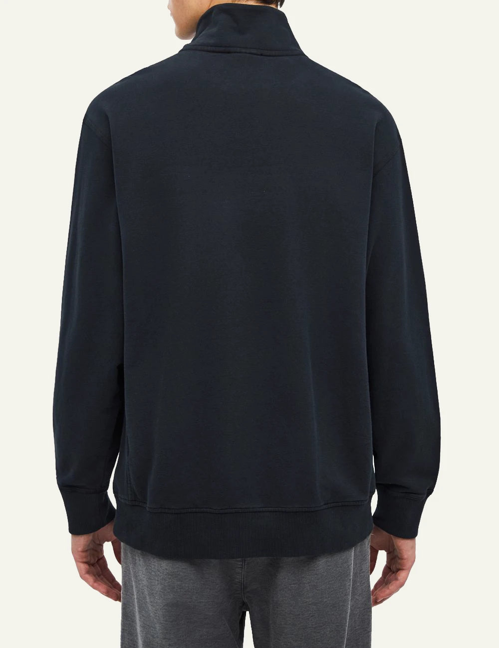 Men's Dirty Laundry dark navy cotton half zip sweatshirt with high collar back