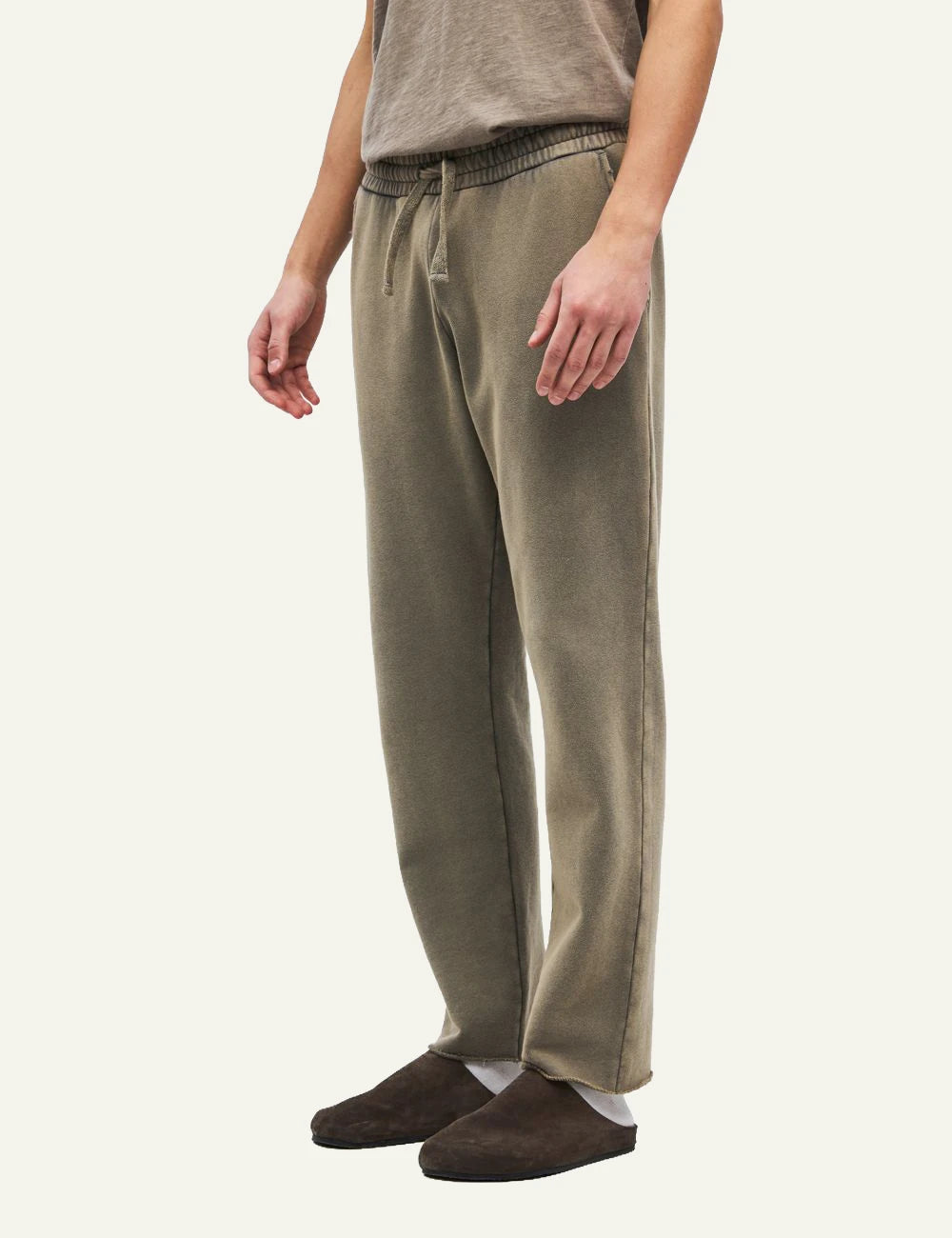 Men's Dirty Laundry faded khaki cotton sweatpants with drawstring waist side