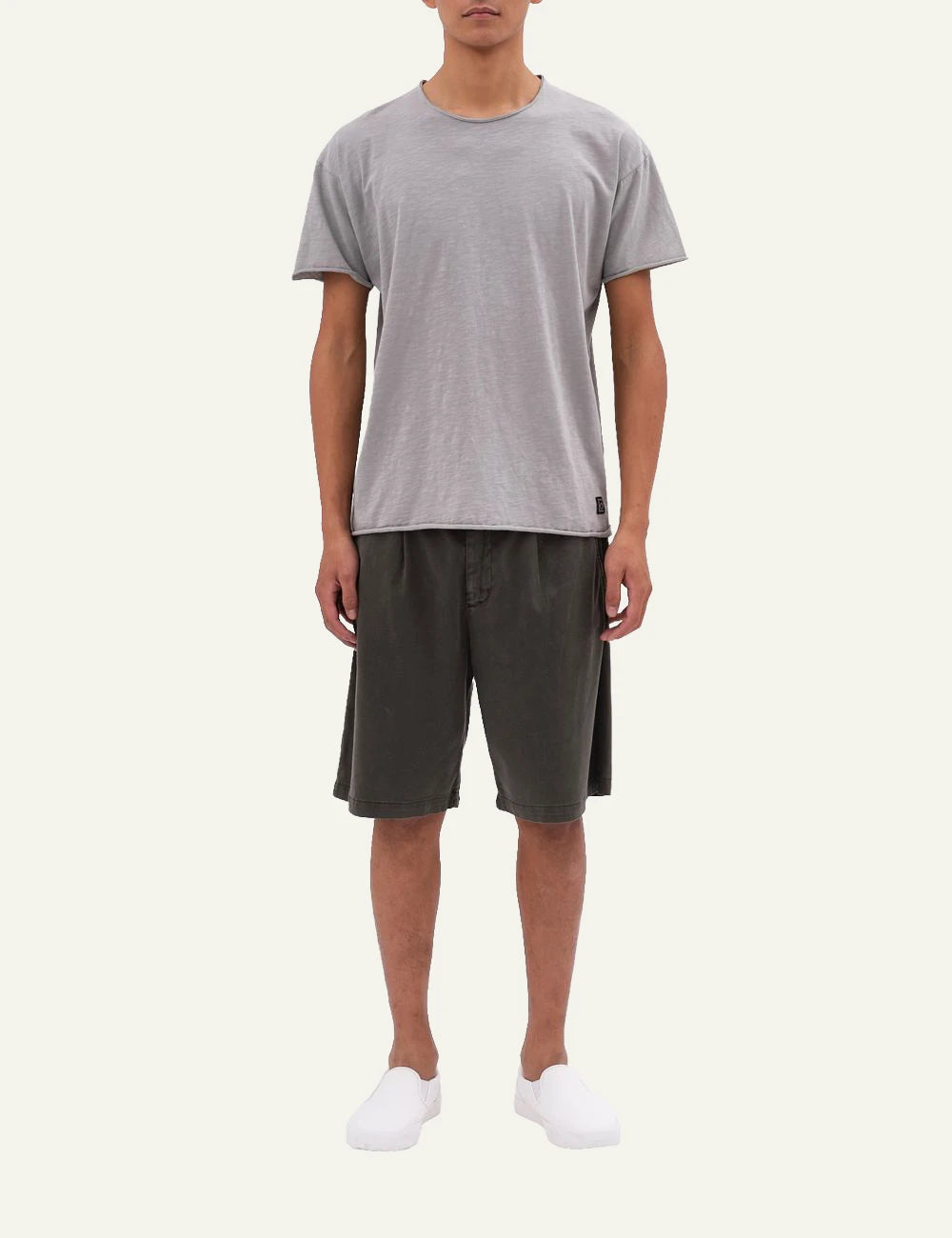 DIRTY LAUNDRY RELAXED SLEEVES T-SHIRT VINTAGE GREIGE