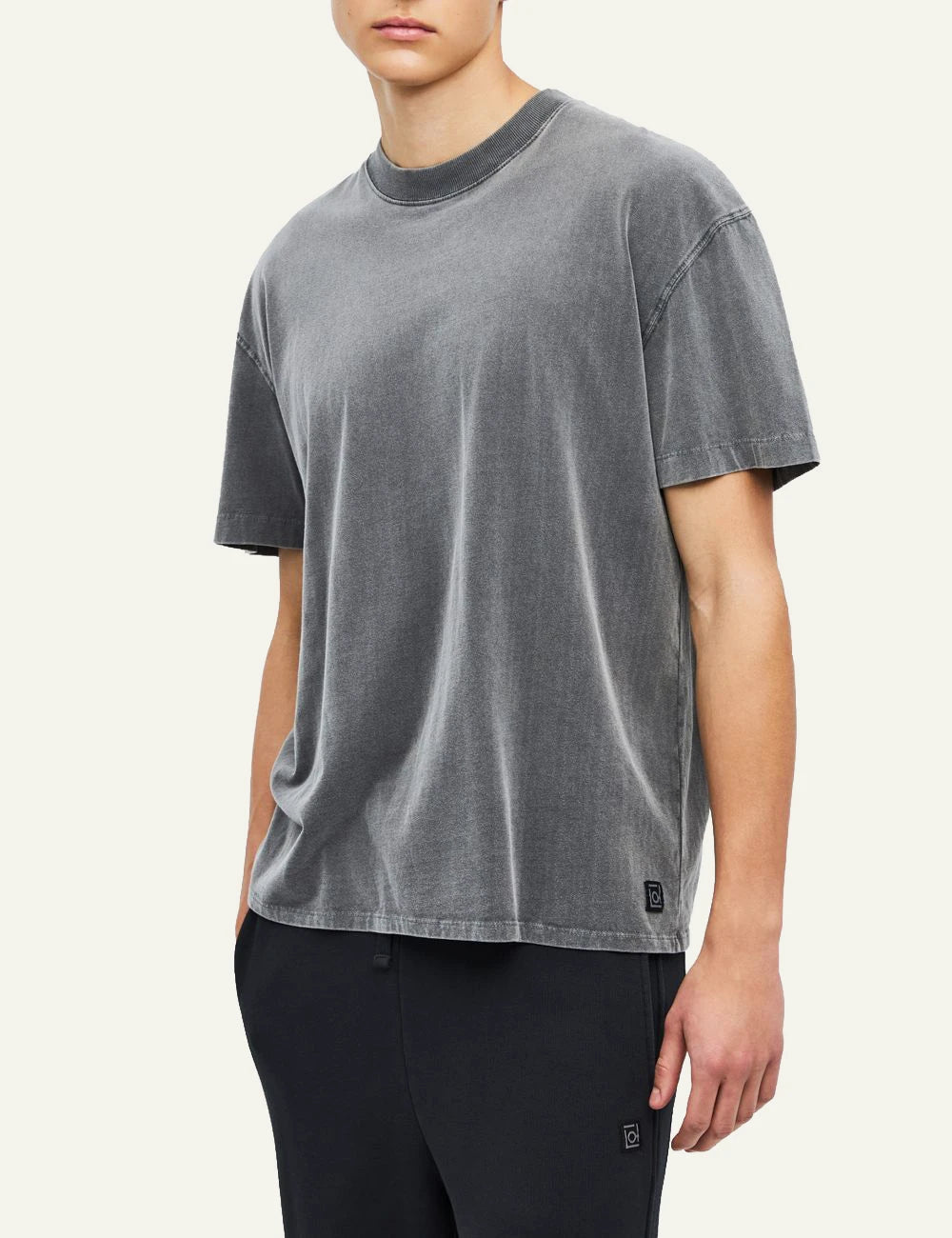 Men's Dirty Laundry washed grey oversized cotton T-shirt with dropped shoulders side