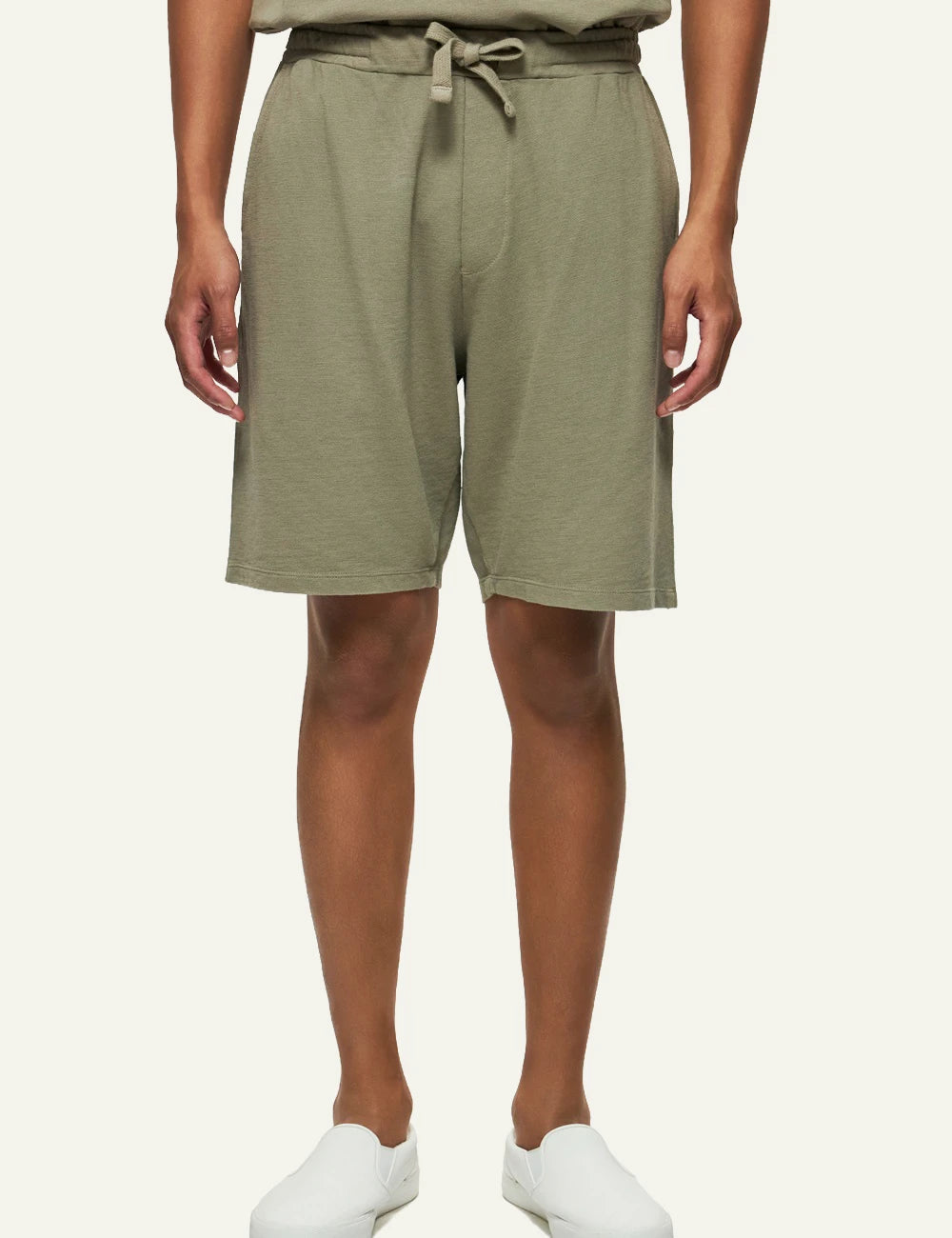 dirty laundry olive green t-shirt oversized short sleeve minimal front model view