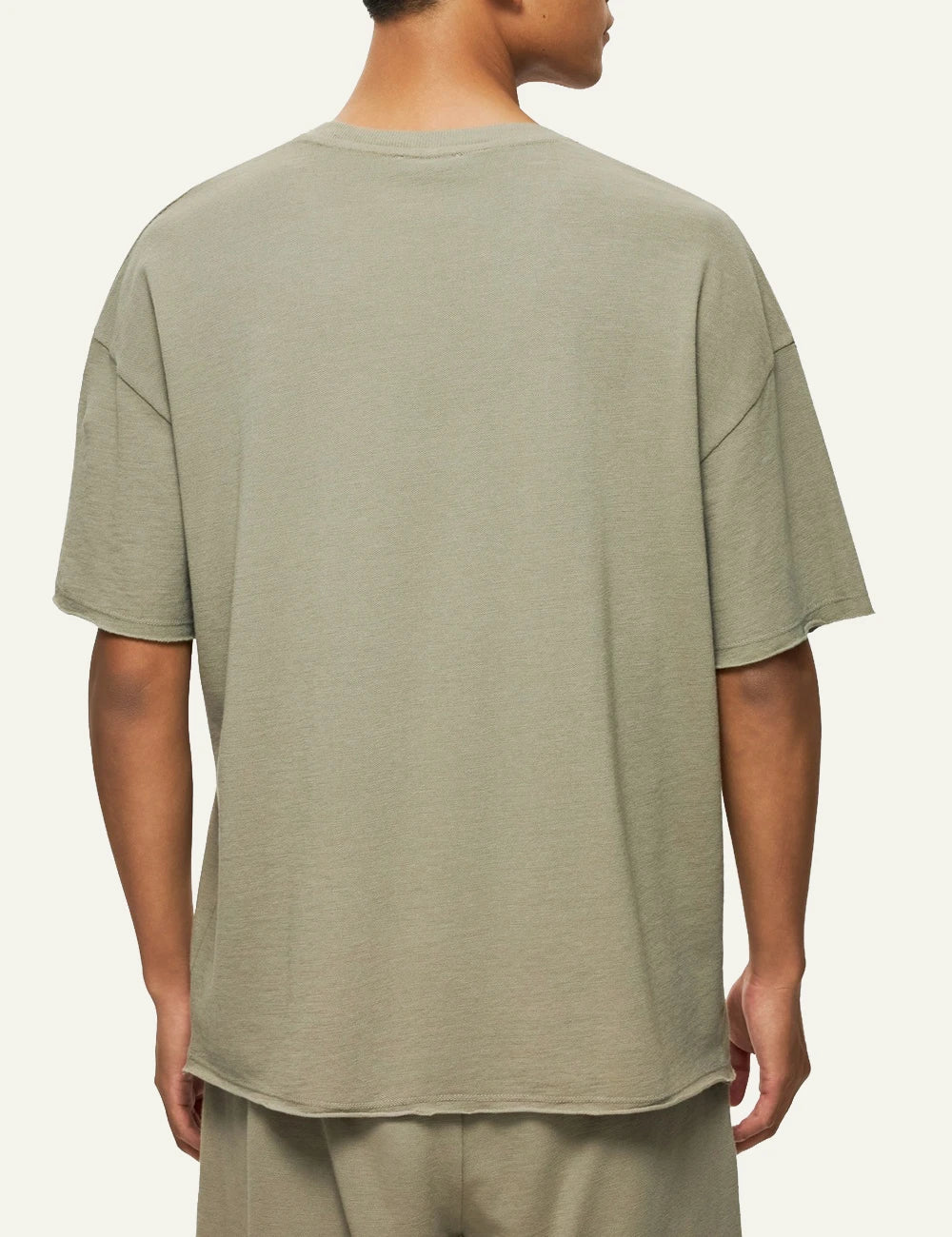 dirty laundry oversized t-shirt olive green back model view