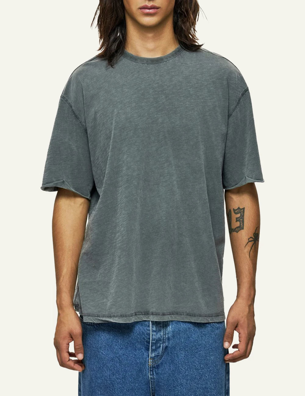 Dirty Laundry oversized t-shirt vintage grey front look