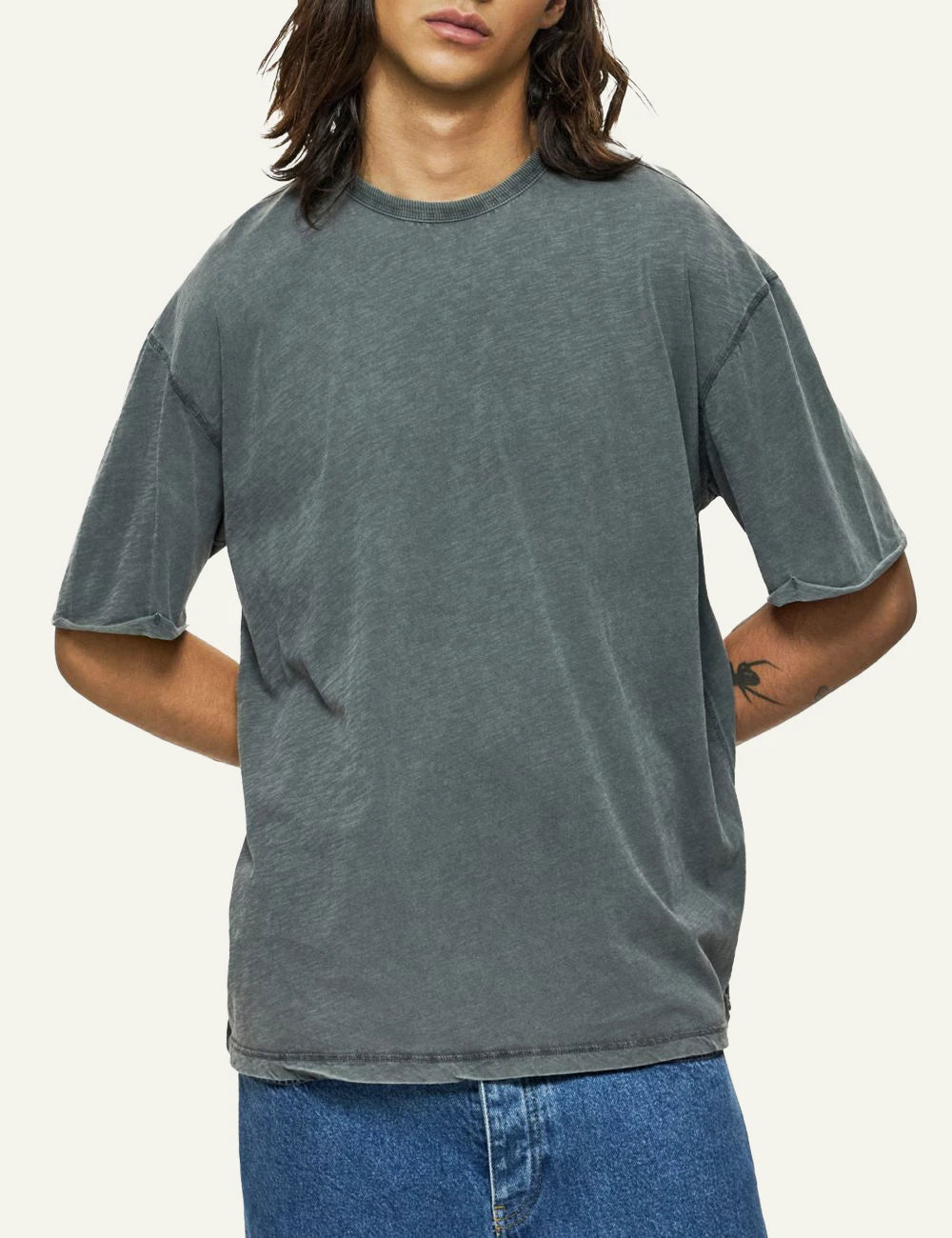 Dirty Laundry oversized t-shirt vintage grey front look detail