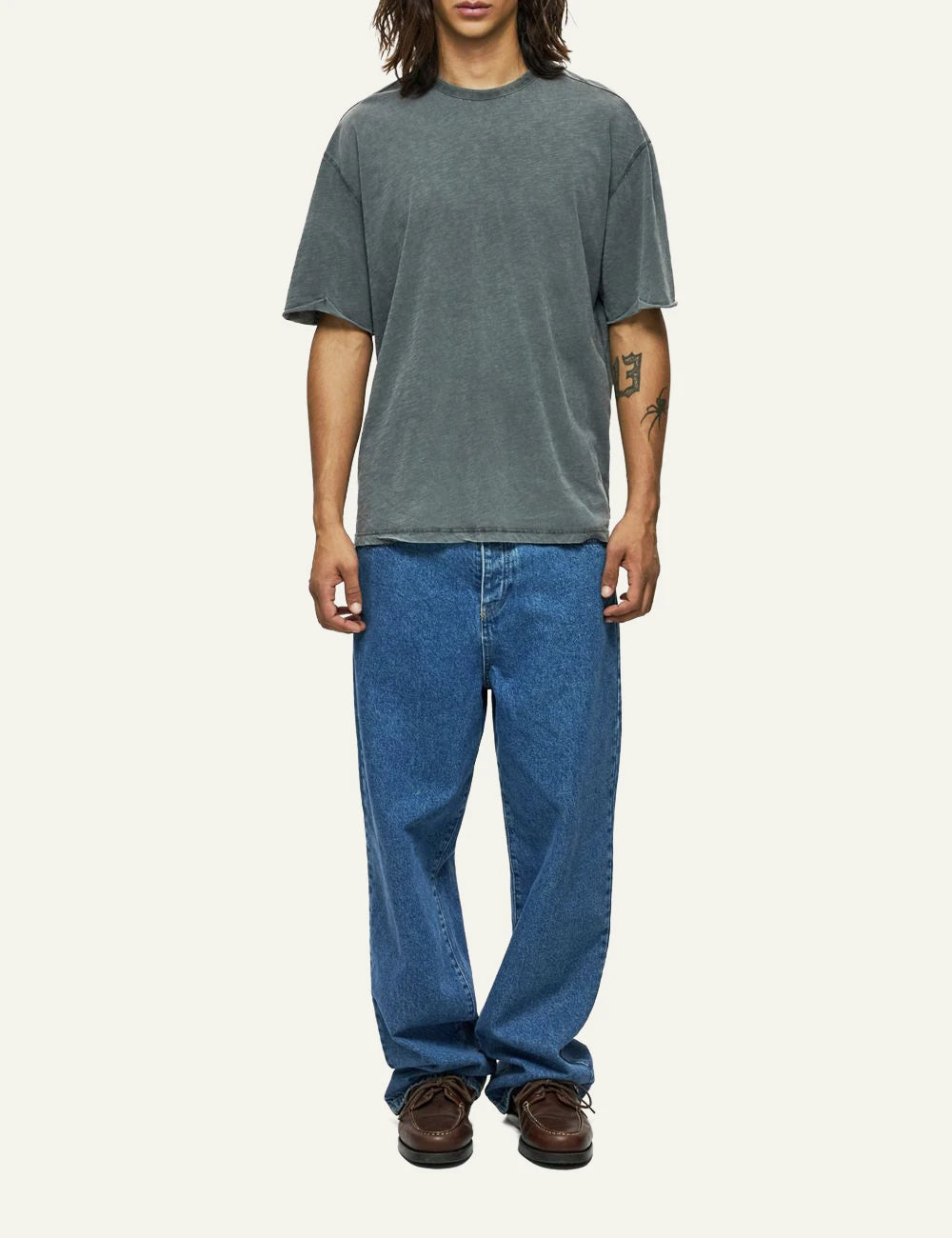 Dirty Laundry oversized t-shirt vintage grey front full look