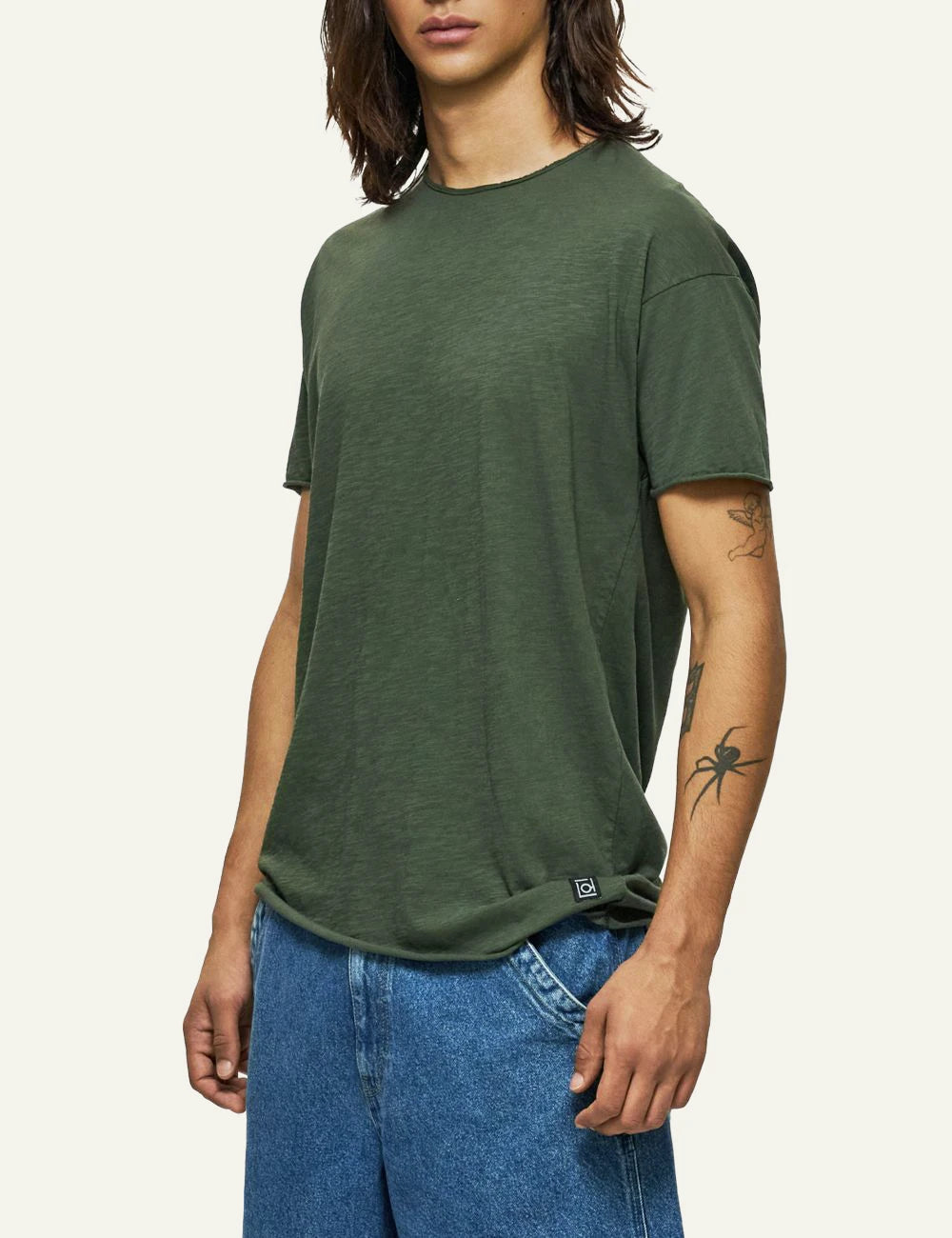 Dirty Laundry relaxed sleeves t-shirt khaki side look