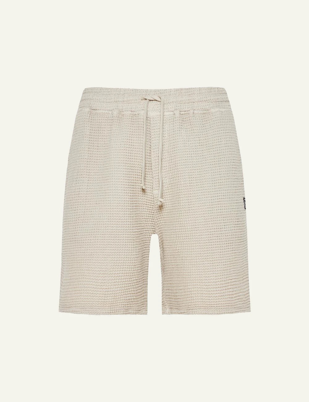 Dirty Laundry shorts sand waffle texture elastic waist drawstring front flat view