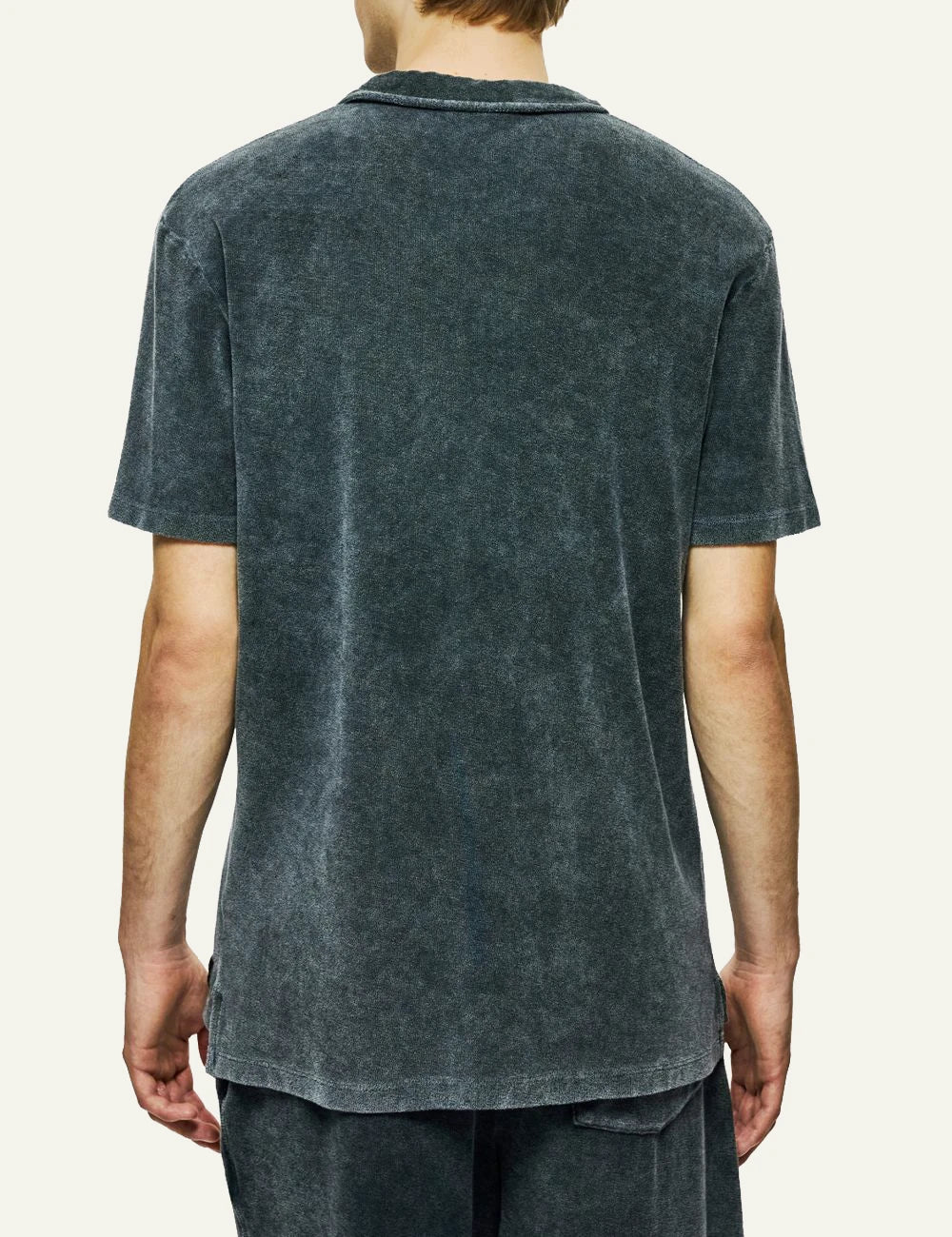 Dirty Laundry terry zip hoodie dark green relaxed fit back model view