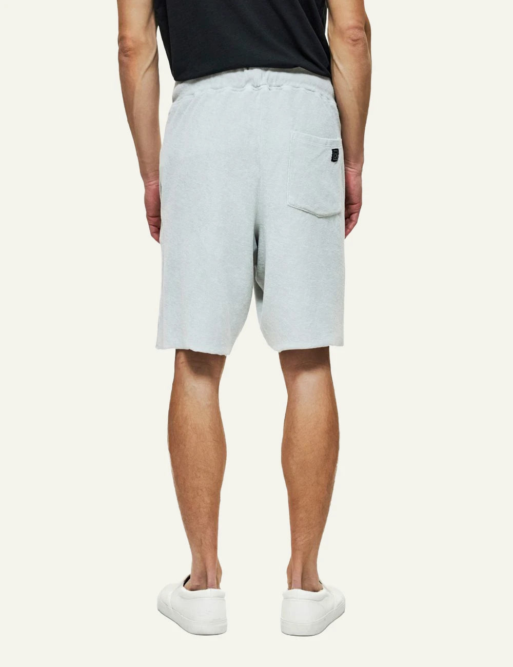 Dirty Laundry terry shorts light green on model back model view