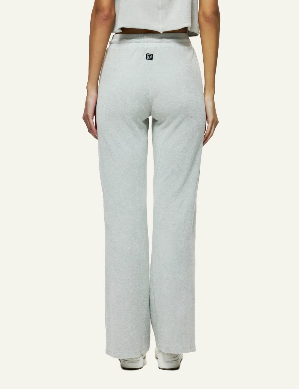 dirty laundry terry towel sweatpants grey wide leg back model view