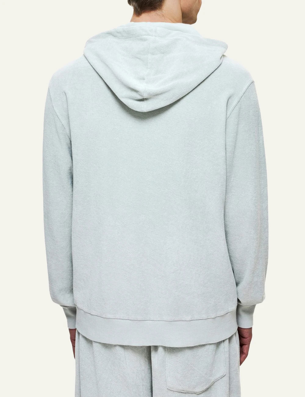 Dirty Laundry terry zip hoodie light grey relaxed fit back view