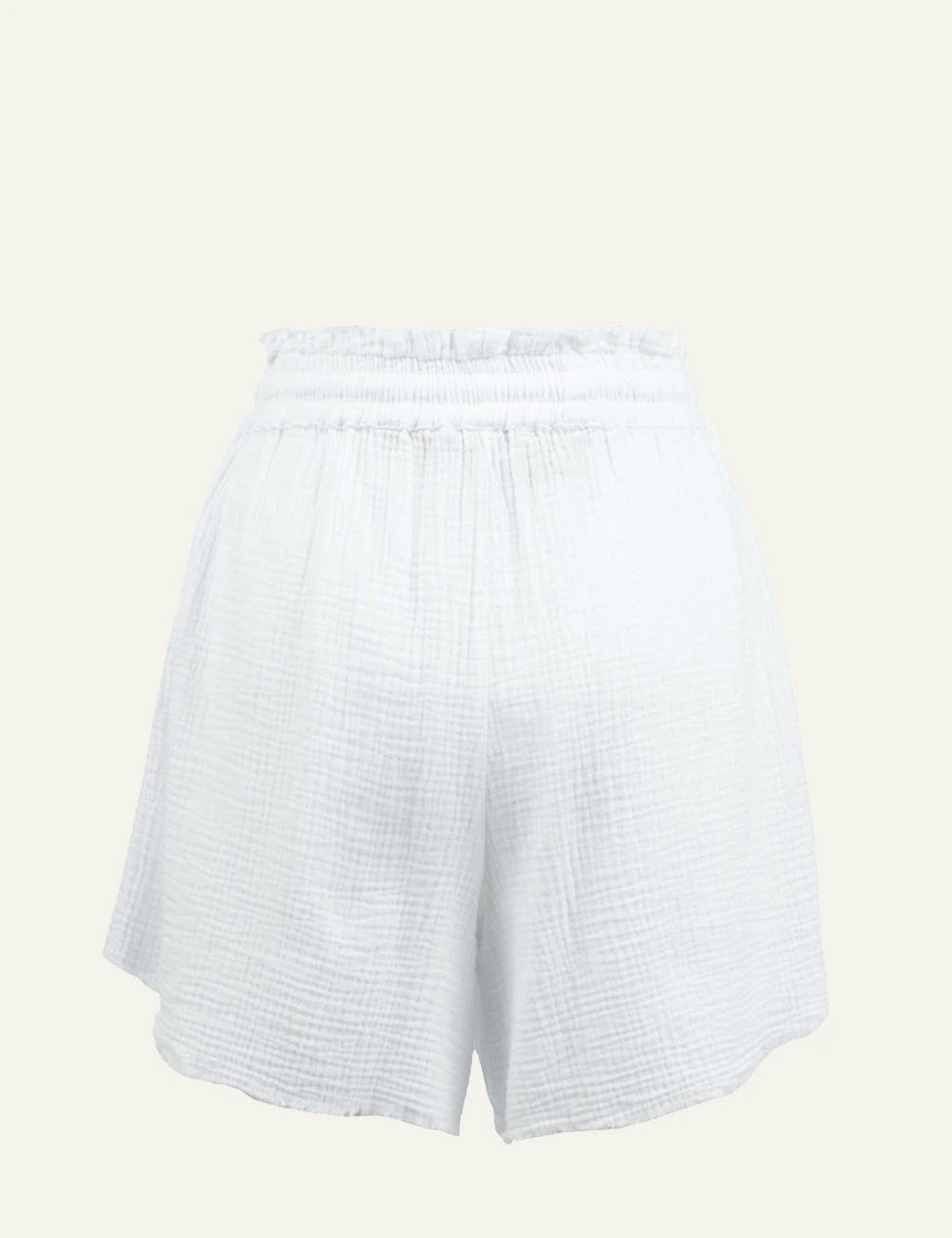 Dirty Laundry waffle shorts white high waist relaxed fit back view