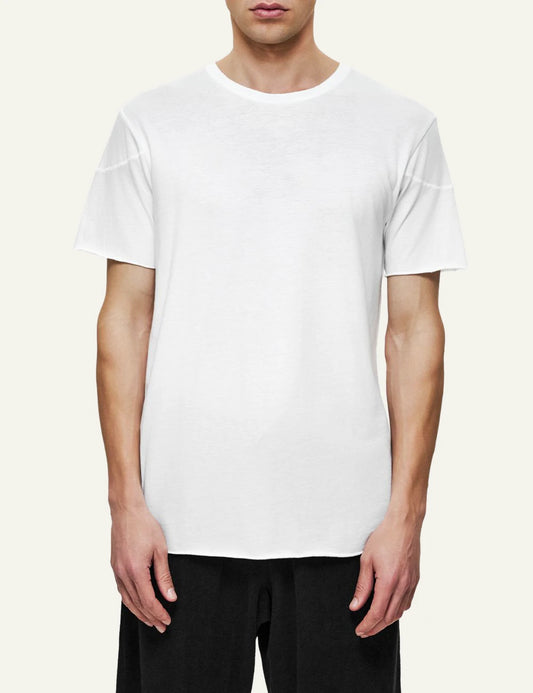 Dirty Laundry white t-shirt relaxed fit front model view