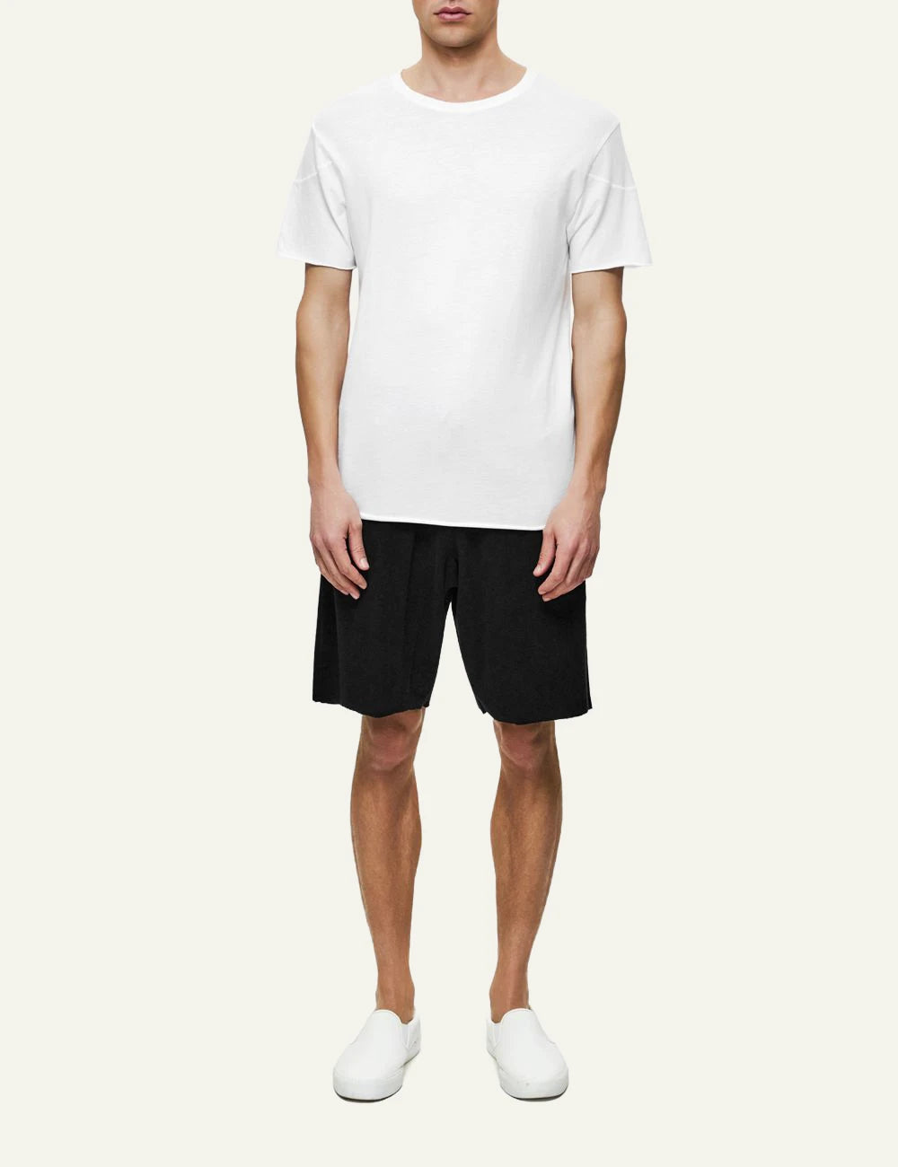 Dirty Laundry white t-shirt relaxed fit front full body view