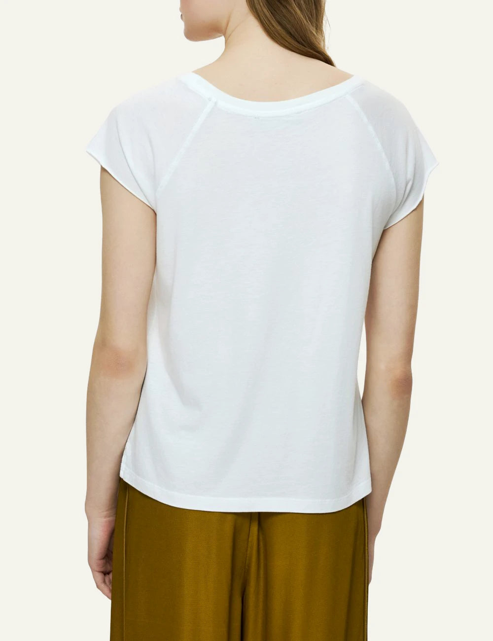 Dirty Laundry white short sleeve t-shirt relaxed fit back model view