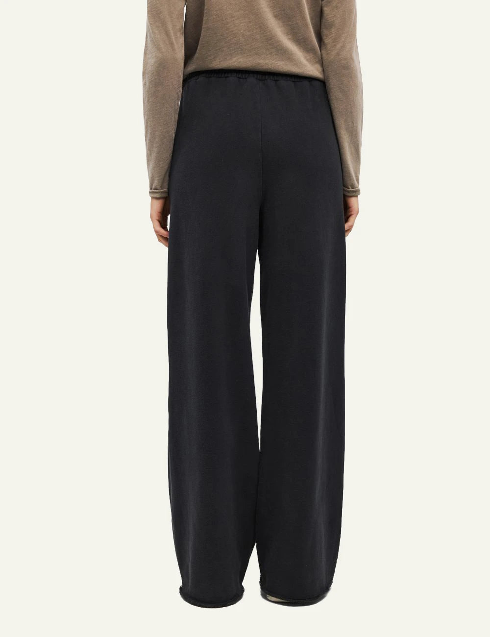 Women's Dirty Laundry black cotton wide leg sweatpants with raw-edge details back