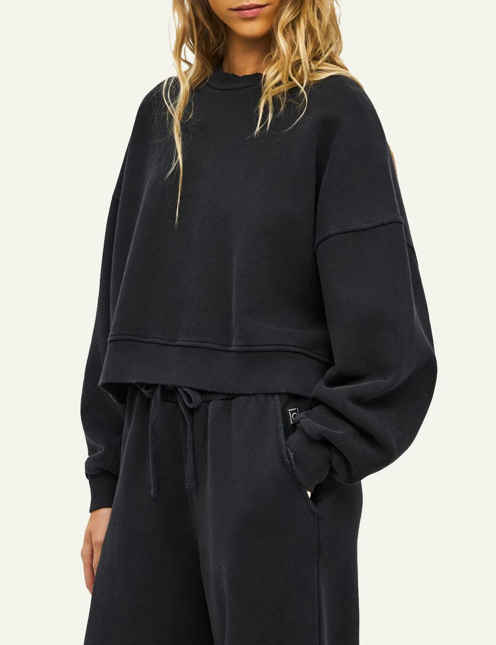 Women's Dirty Laundry faded black oversized sweatshirt with distressed details