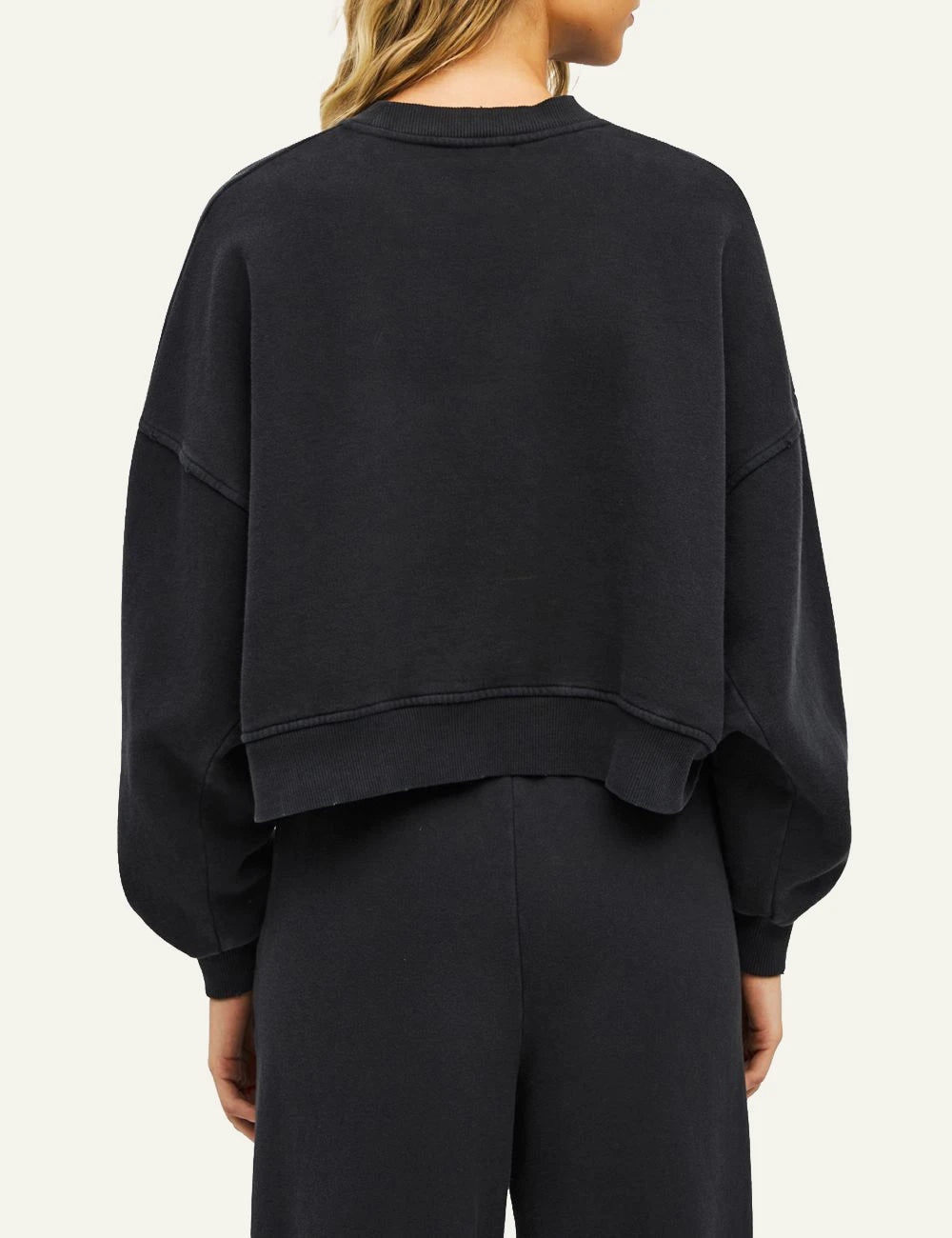 Women's Dirty Laundry faded black oversized sweatshirt with distressed details back
