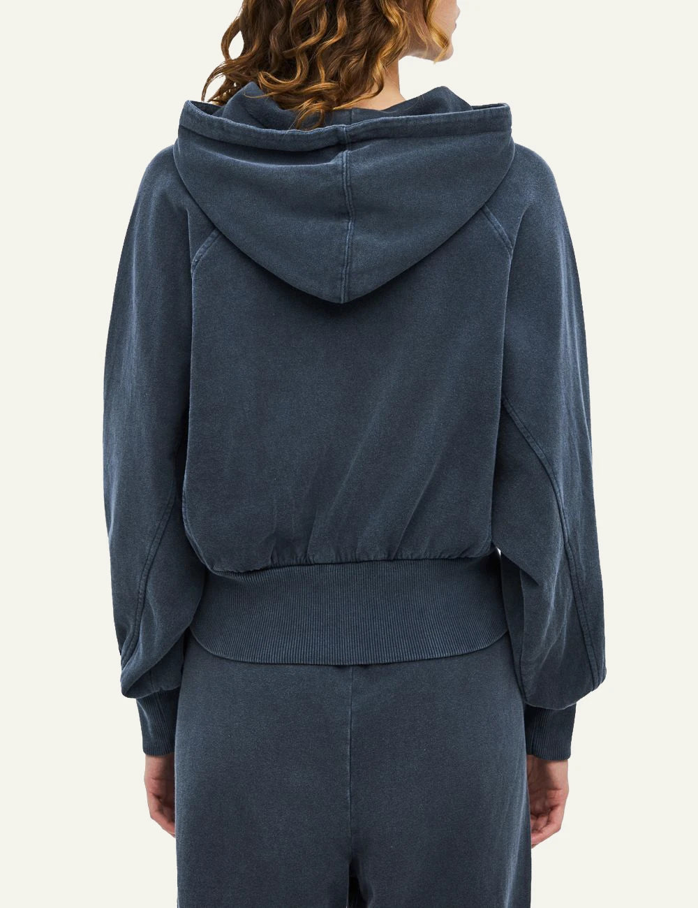 Women's Dirty Laundry faded blue cropped hoodie with drawstring hood back