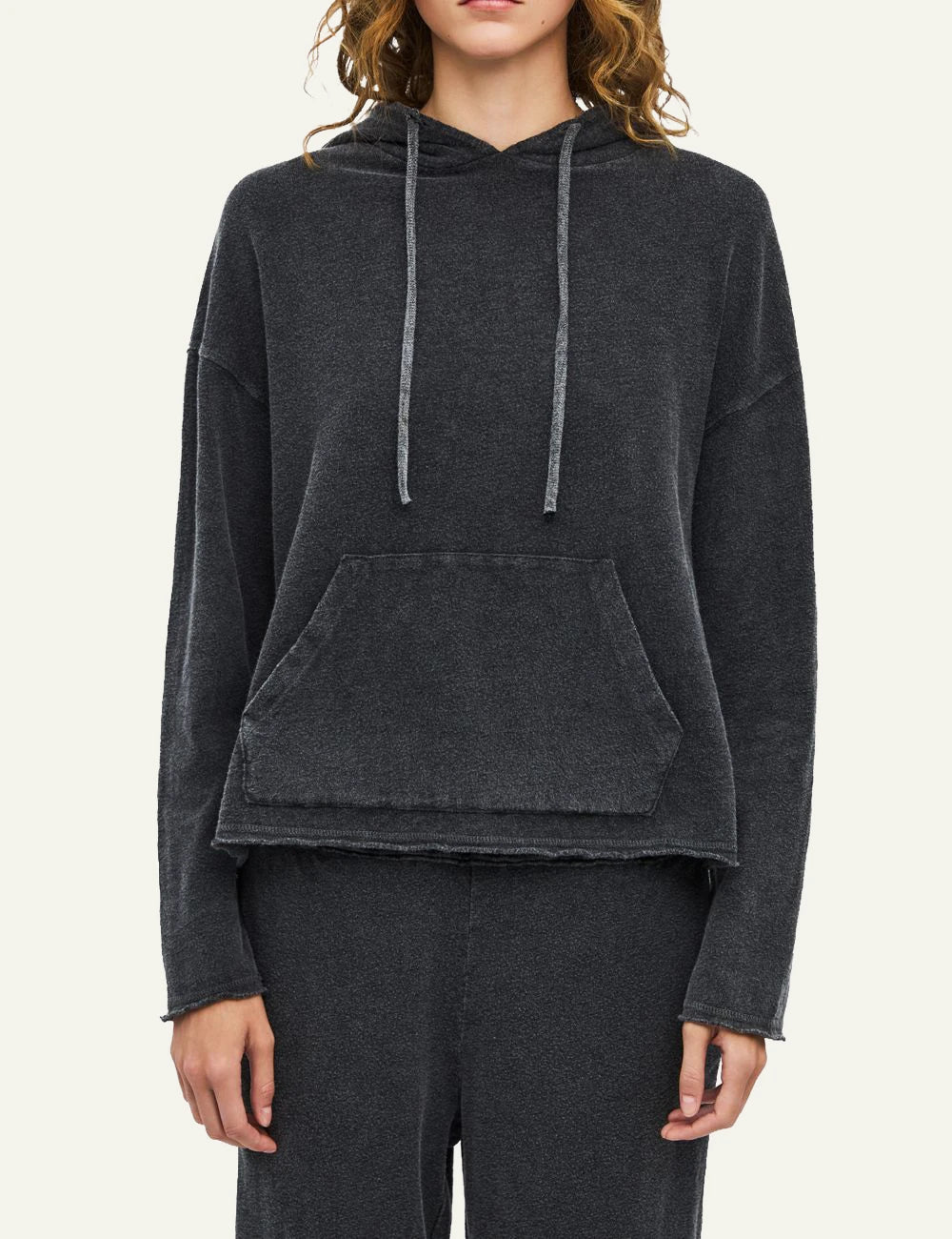 Women's Dirty Laundry faded charcoal oversized hoodie with kangaroo pocket