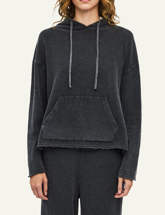 Women's Dirty Laundry faded charcoal oversized hoodie with kangaroo pocket