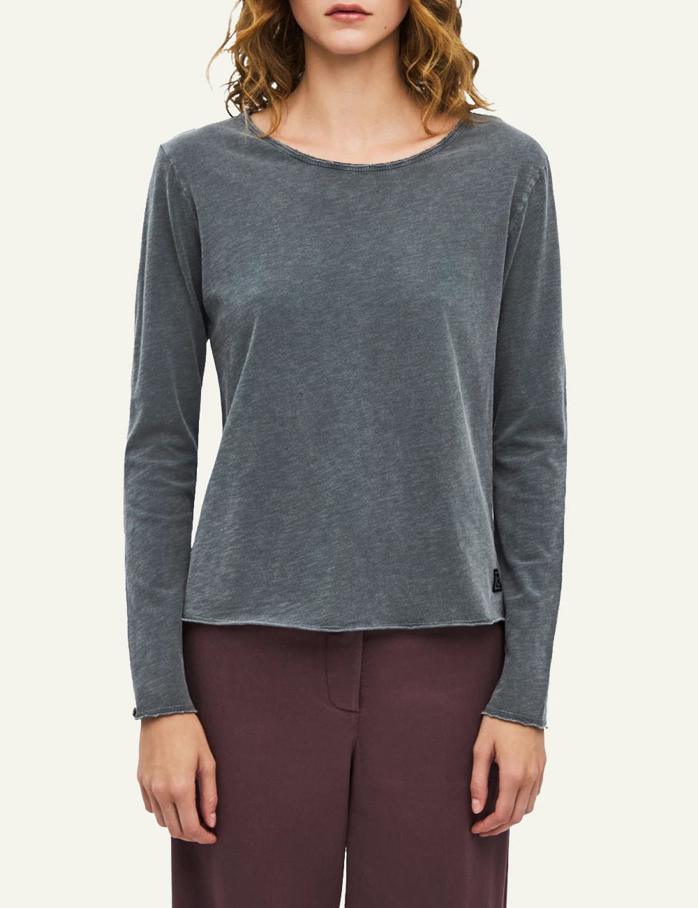 Women's Dirty Laundry grey blue washed long sleeve top