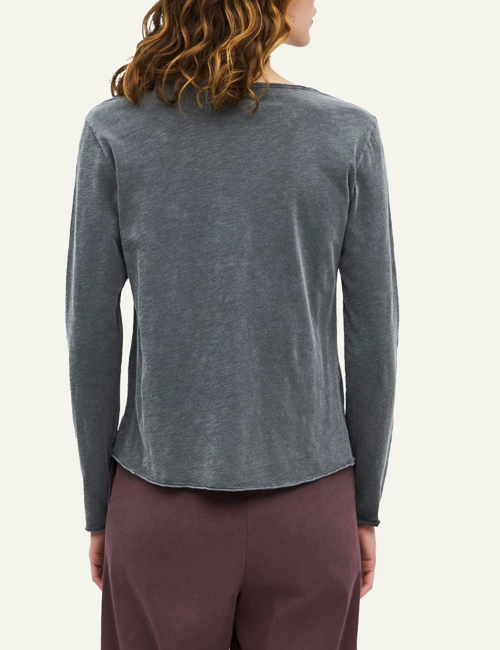 Women's Dirty Laundry grey blue washed long sleeve top back