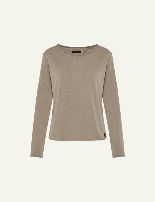 Women's Dirty Laundry taupe washed long sleeve top