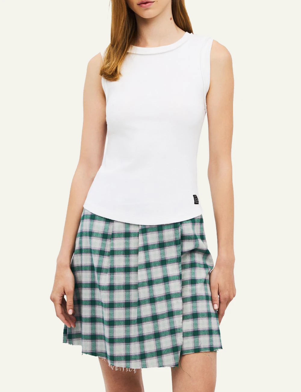 Women's Dirty Laundry white ribbed cotton sleeveless top